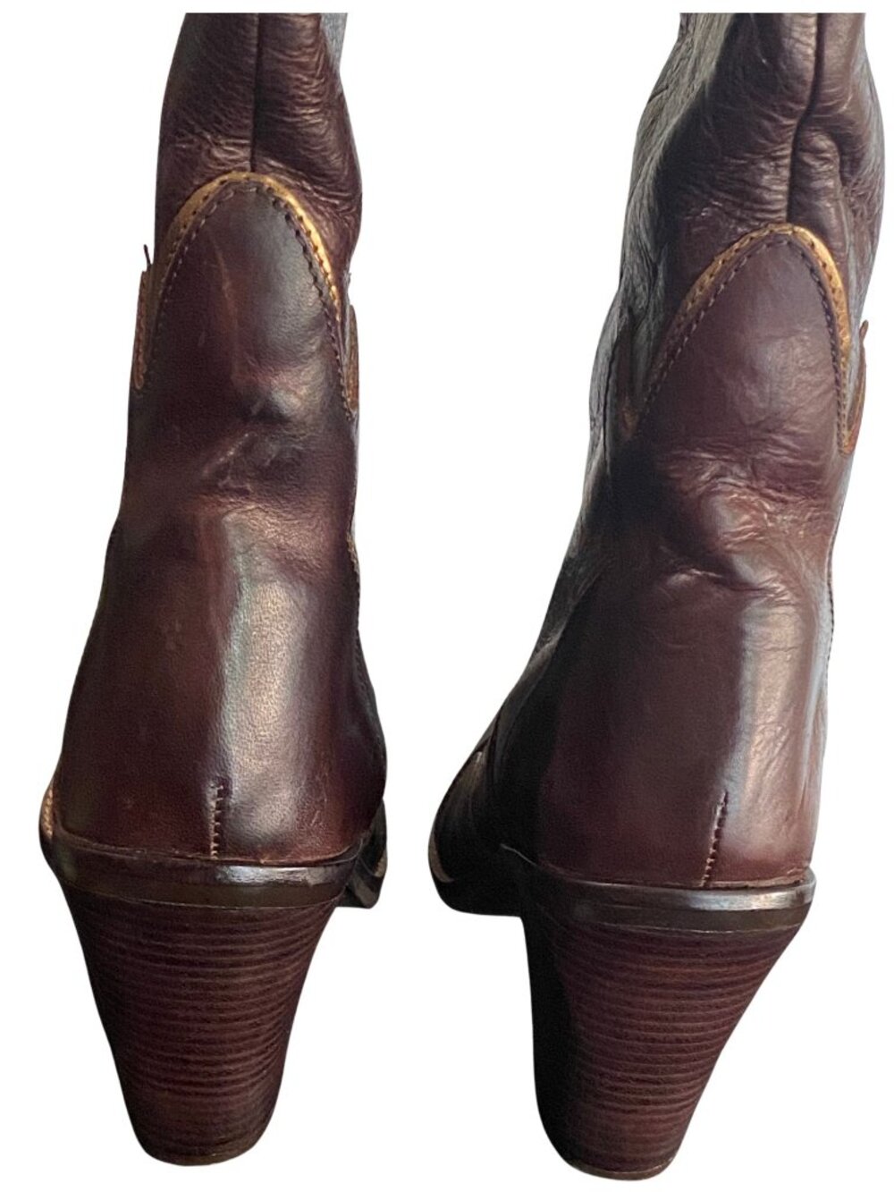 Penny Loves Kenny Rodeo Drive Brown Leather Western Boots Size 8 - Picture 9 of 13